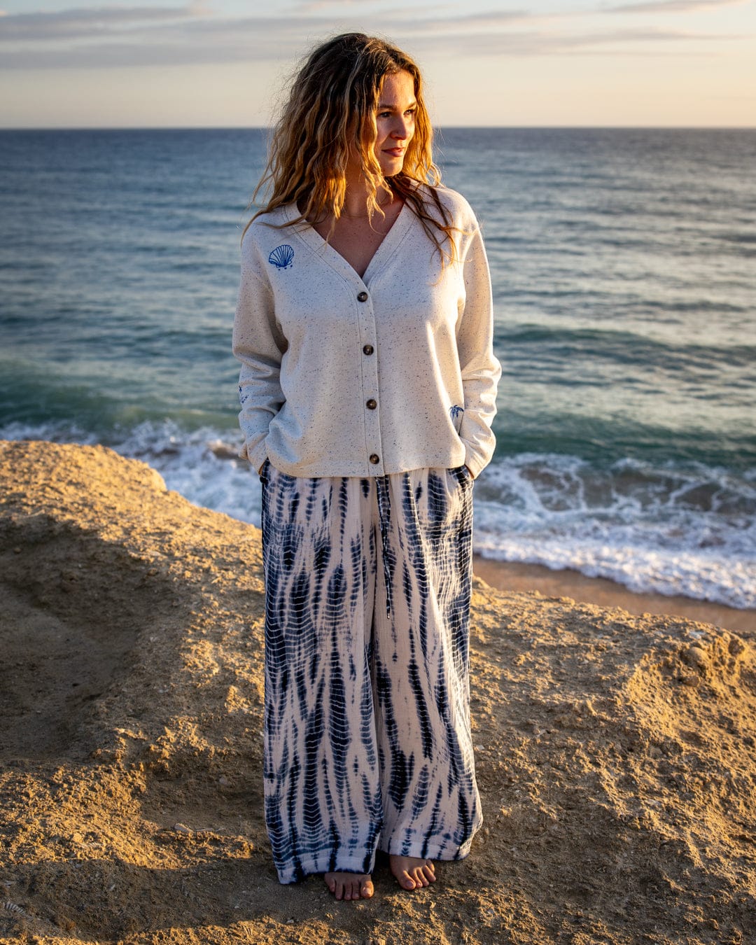 Melda  Womens Tie Dye Trouser in Blue