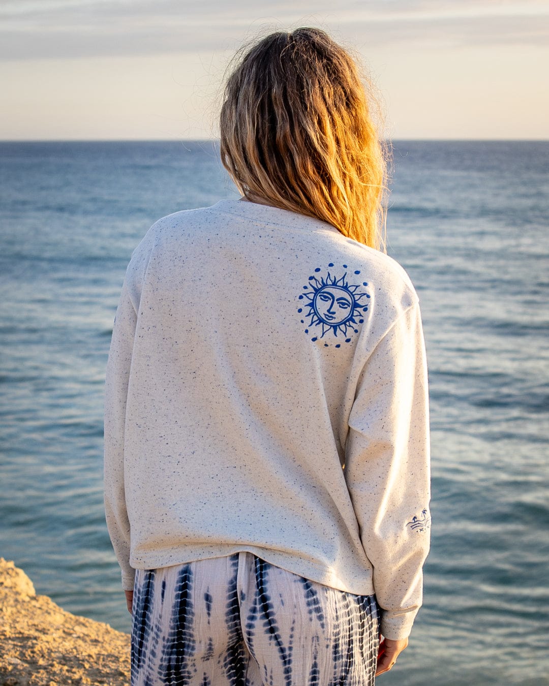 Clemmie Womens Sweat Cardigan in Cream