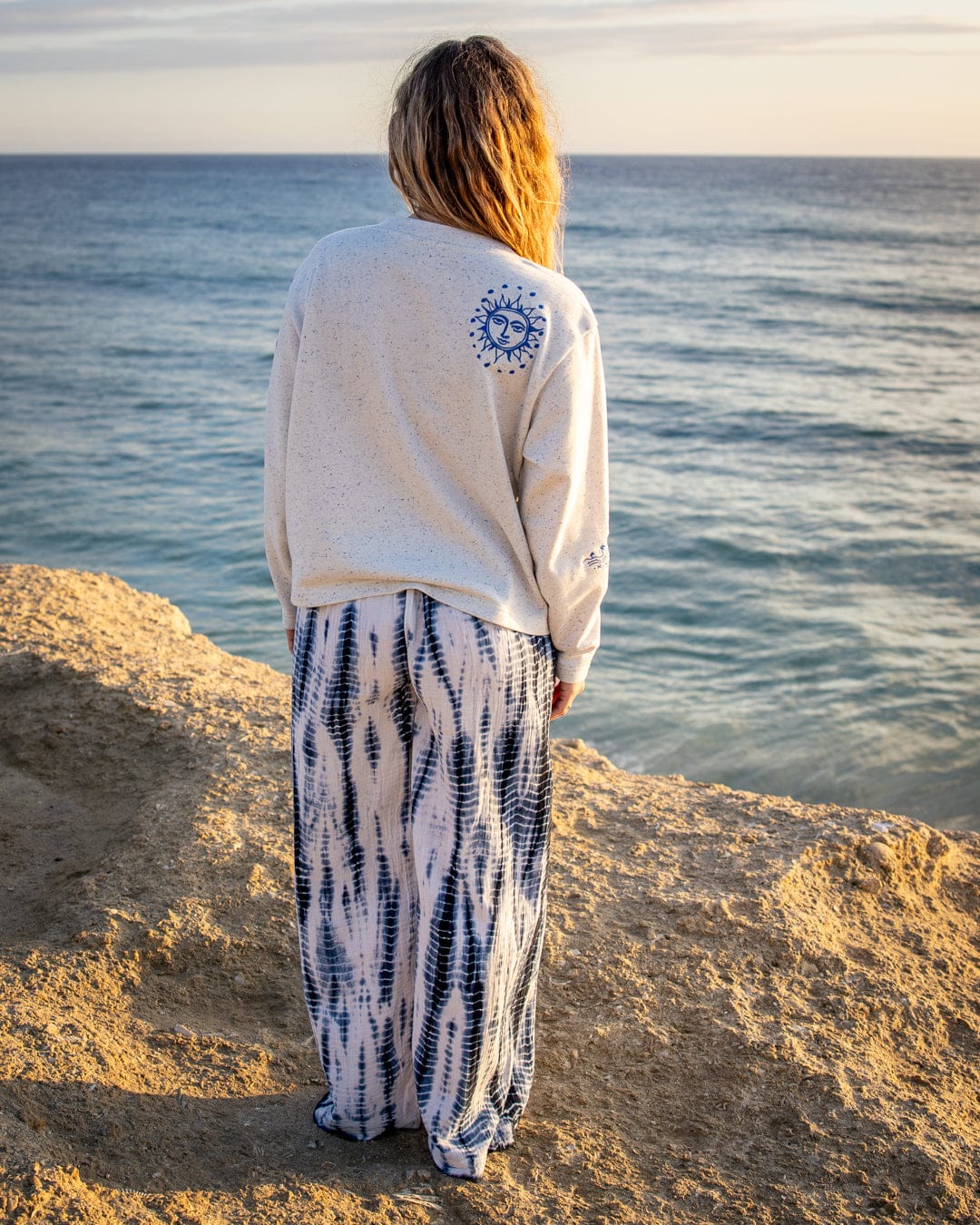 Melda  Womens Tie Dye Trouser in Blue