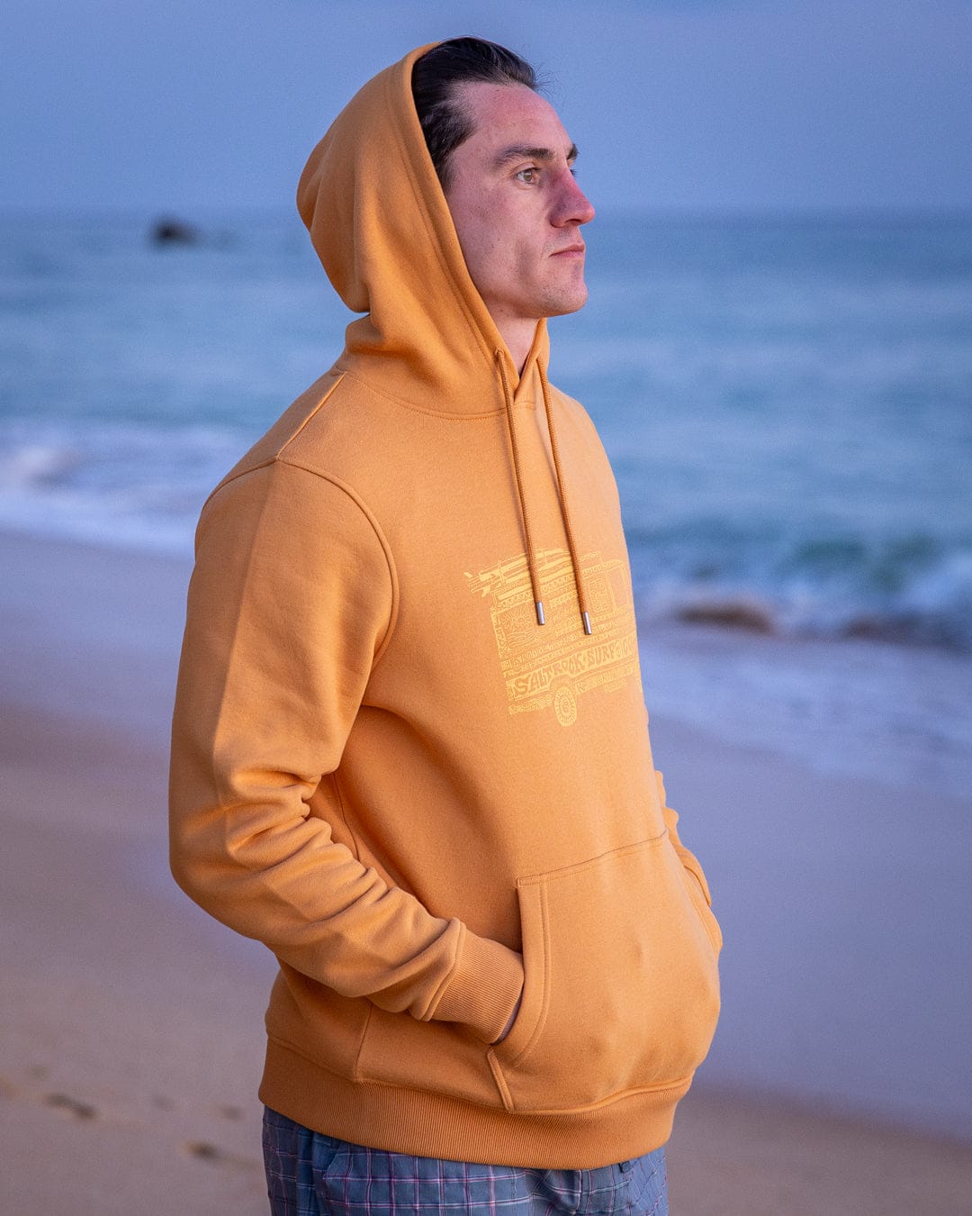 Trail Bus Mens Pop Hoodie in Yellow