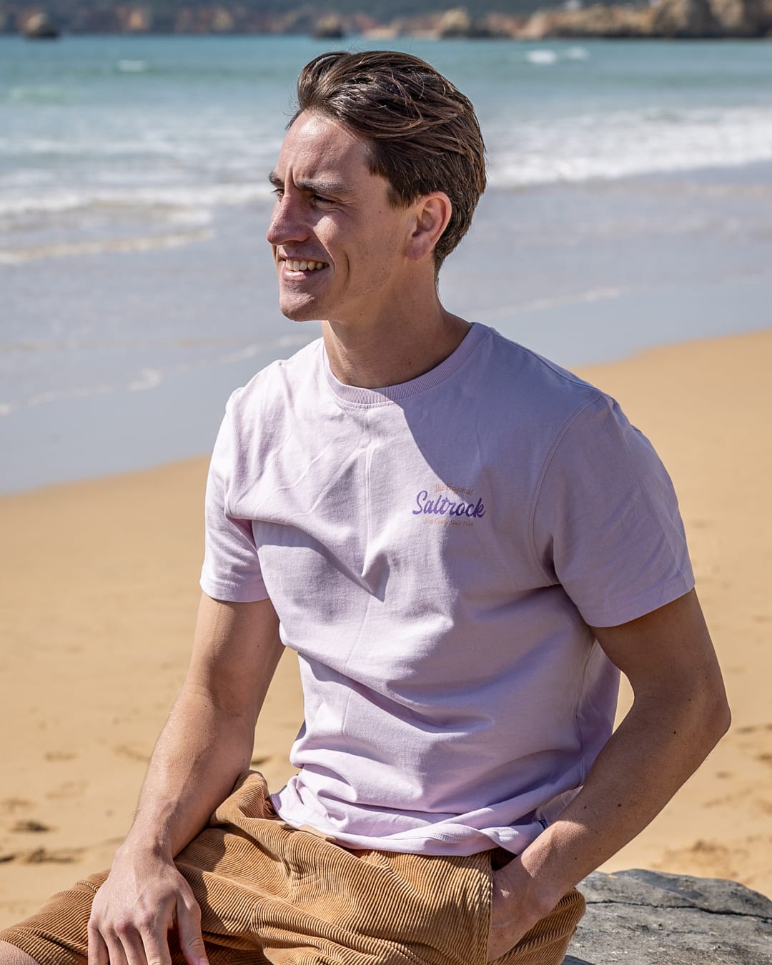 Postcard Mens Short Sleeve T-Shirt in Purple