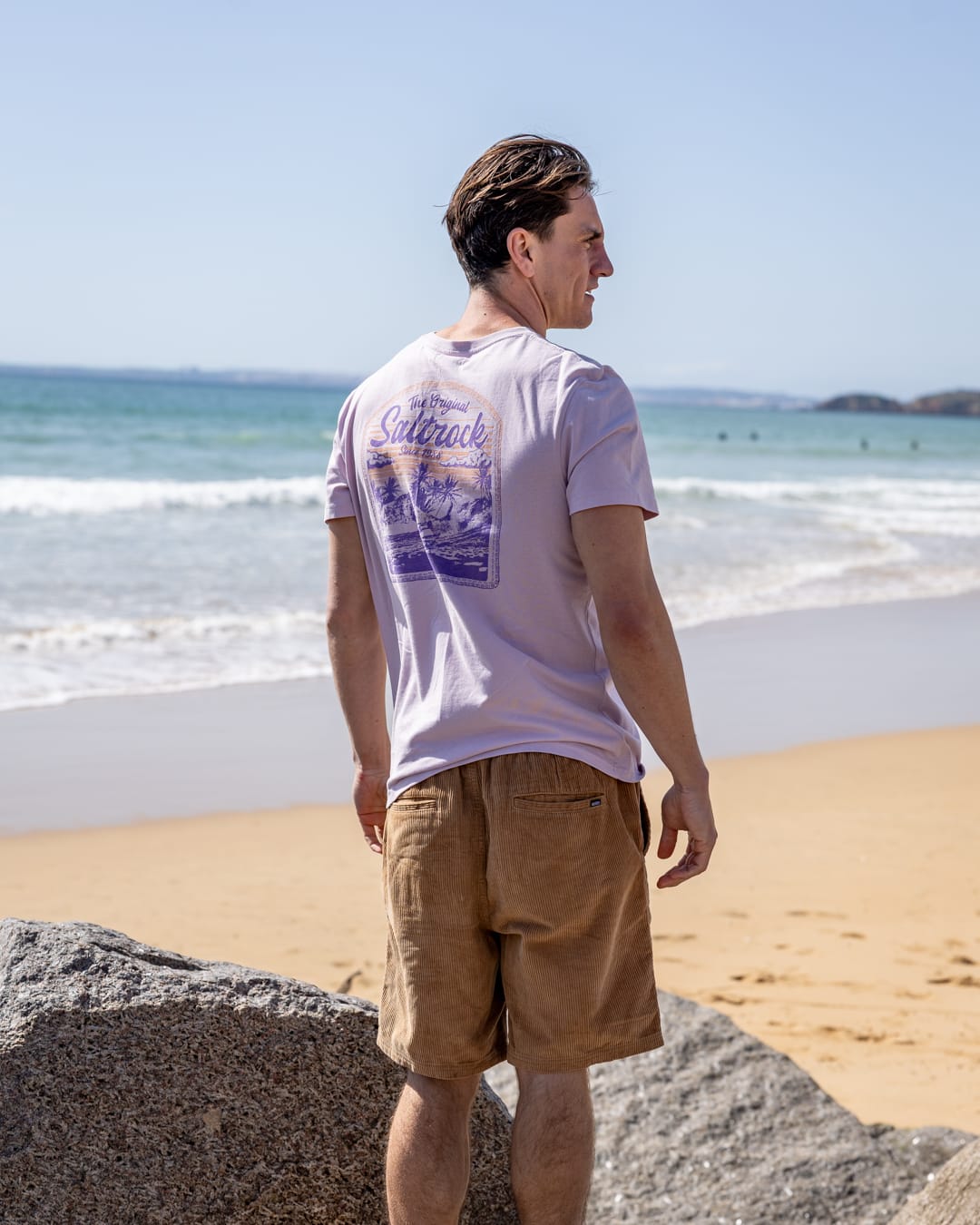 Postcard Mens Short Sleeve T-Shirt in Purple