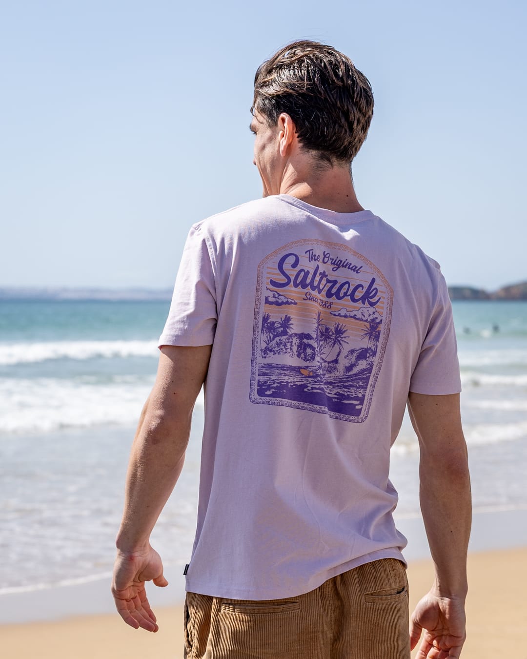 Postcard Mens Short Sleeve T-Shirt in Purple