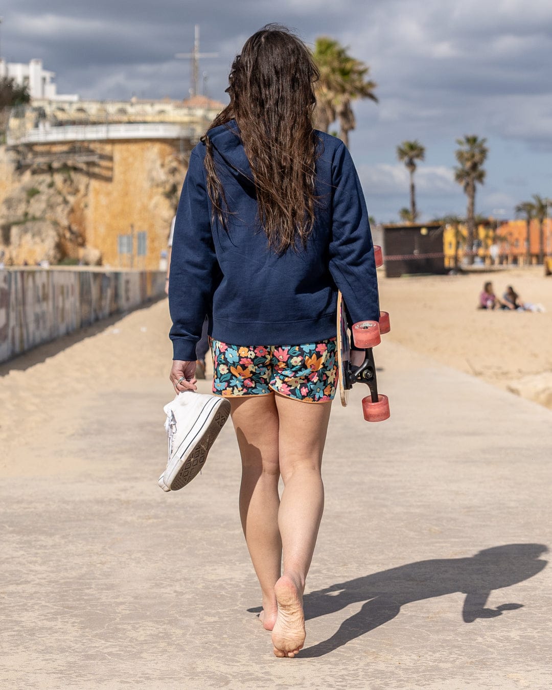 Trader Daze   Womens Pop Hoodie in Blue