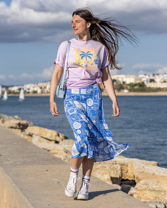 Island Tile Womens Skirt Bright Blue