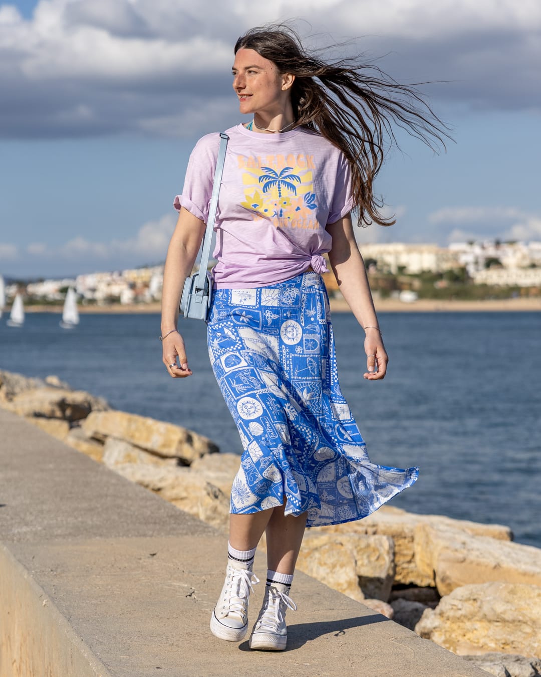 Island Tile Womens Skirt Bright Blue