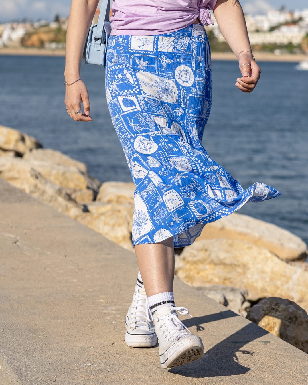 Island Tile Womens Skirt Bright Blue