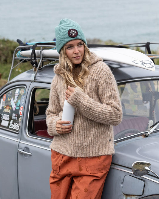 Maksi - Womens Hooded Jumper - Light Brown