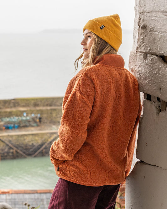 Jarvis - Womens Jacquard Zip Fleece - Orange