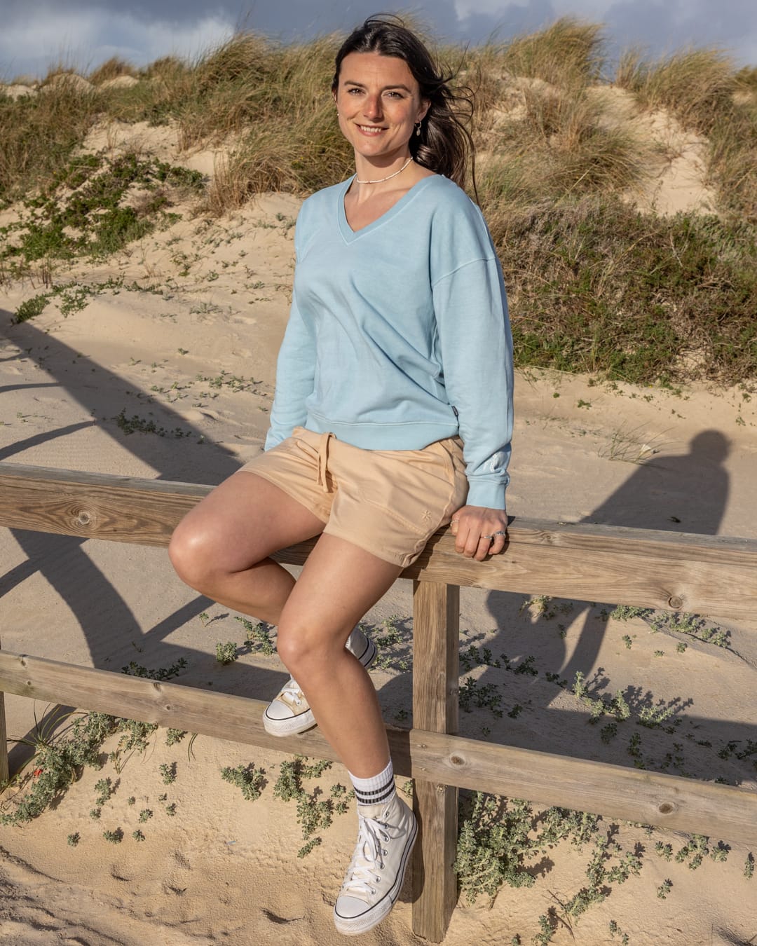 Saltwater Womens Sweat Top in Light Blue