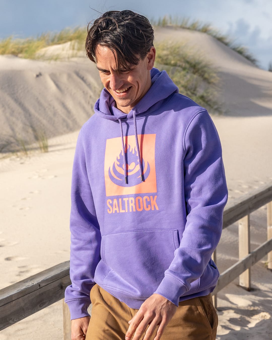 Box Logo Mens Pop Hoodie in Purple