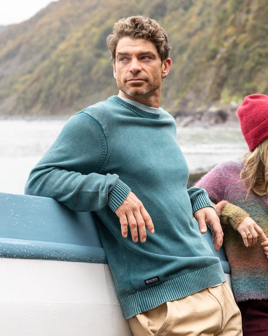 Waley - Mens Knitted Jumper - Teal