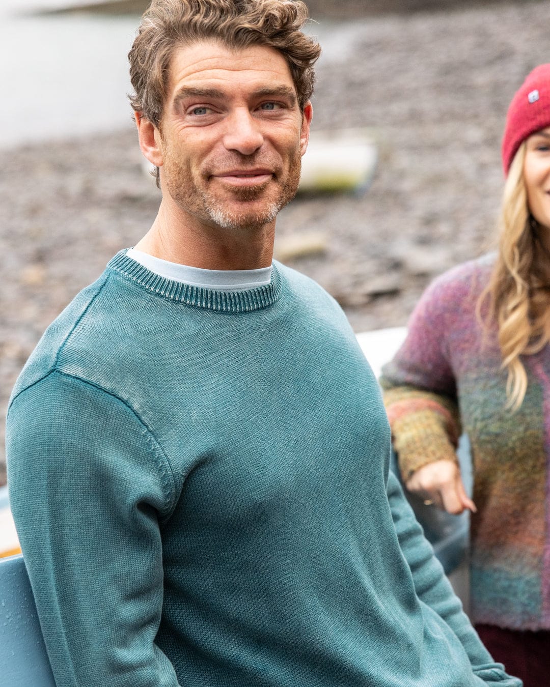 Waley - Mens Knitted Jumper - Teal