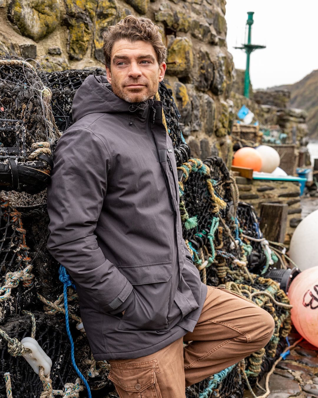 Linden - Mens Water Resistant Coat - Dark Grey