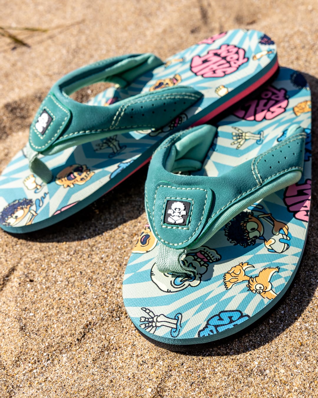 Lush Waves Kids Flip Flops in Blue