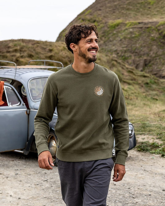 Yin Yang Sun - Mens Sweatshirt - Green