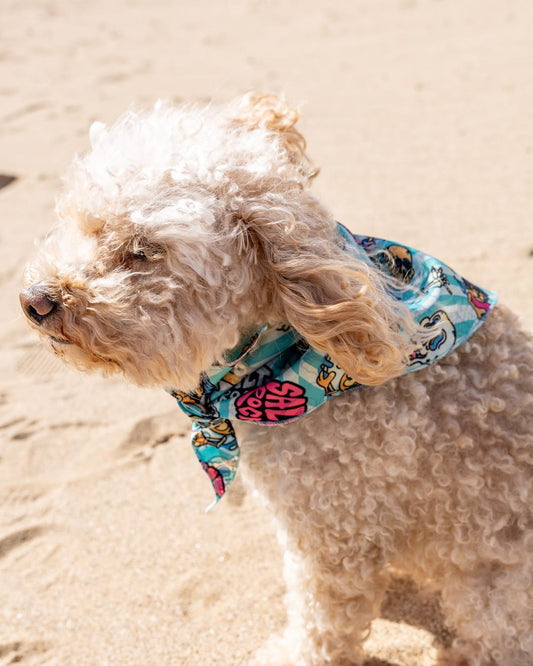 Lush Waves Dog Bandana in Light Blue
