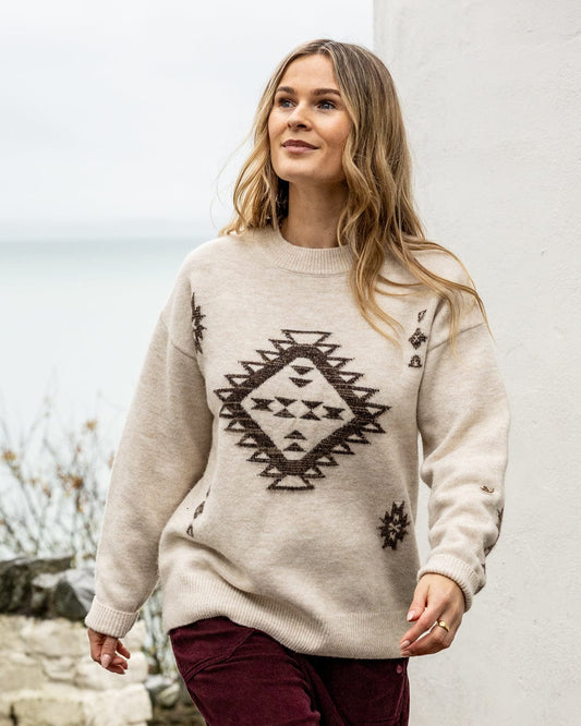 Myette - Womens Aztec Jumper - Cream