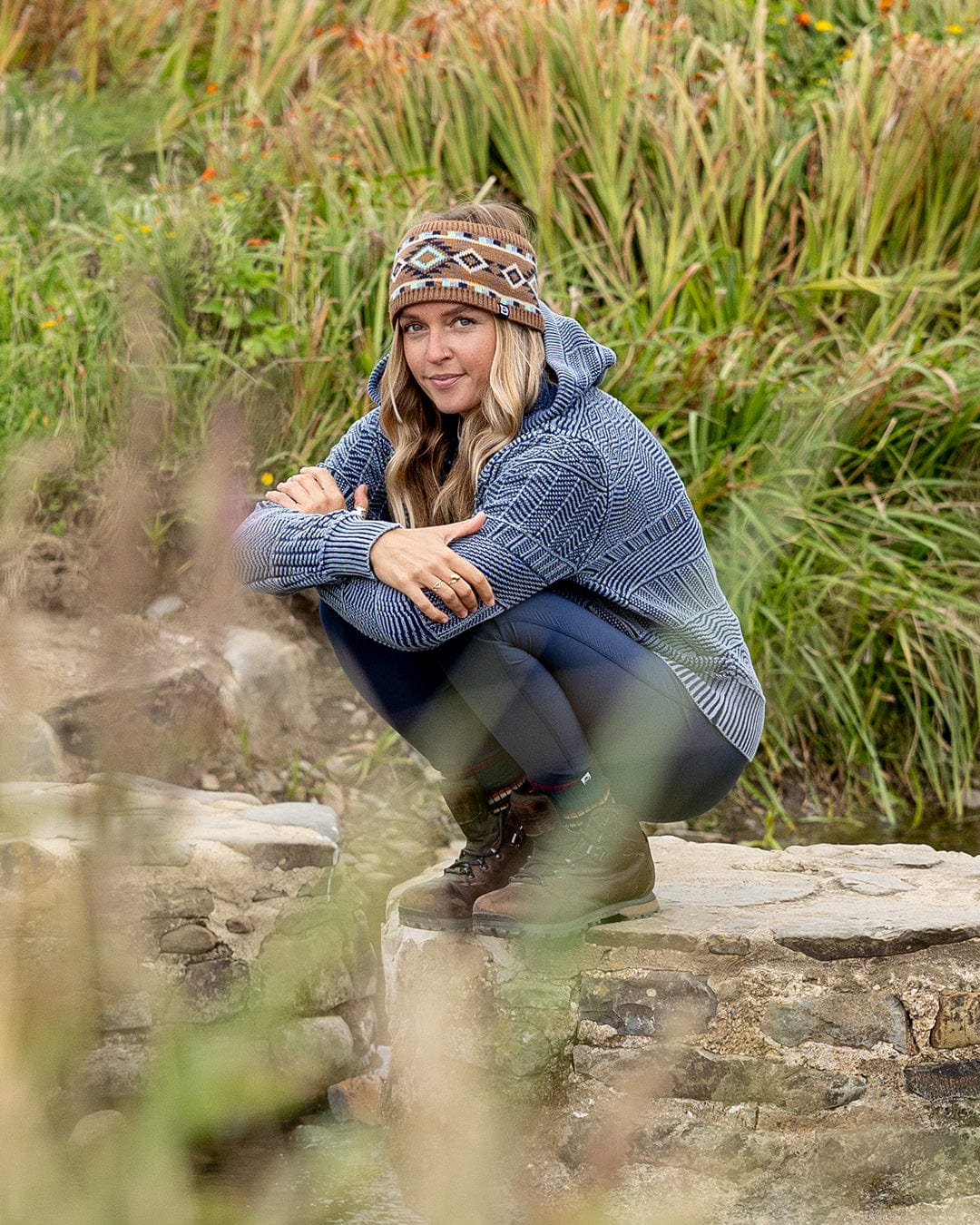 Noa - Womens Hooded Jumper - Blue