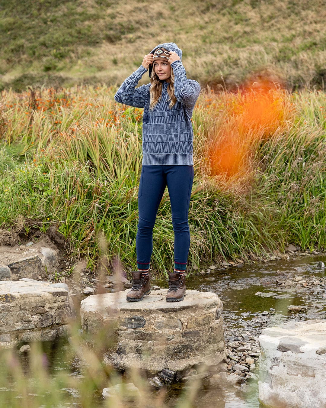 Noa - Womens Hooded Jumper - Blue