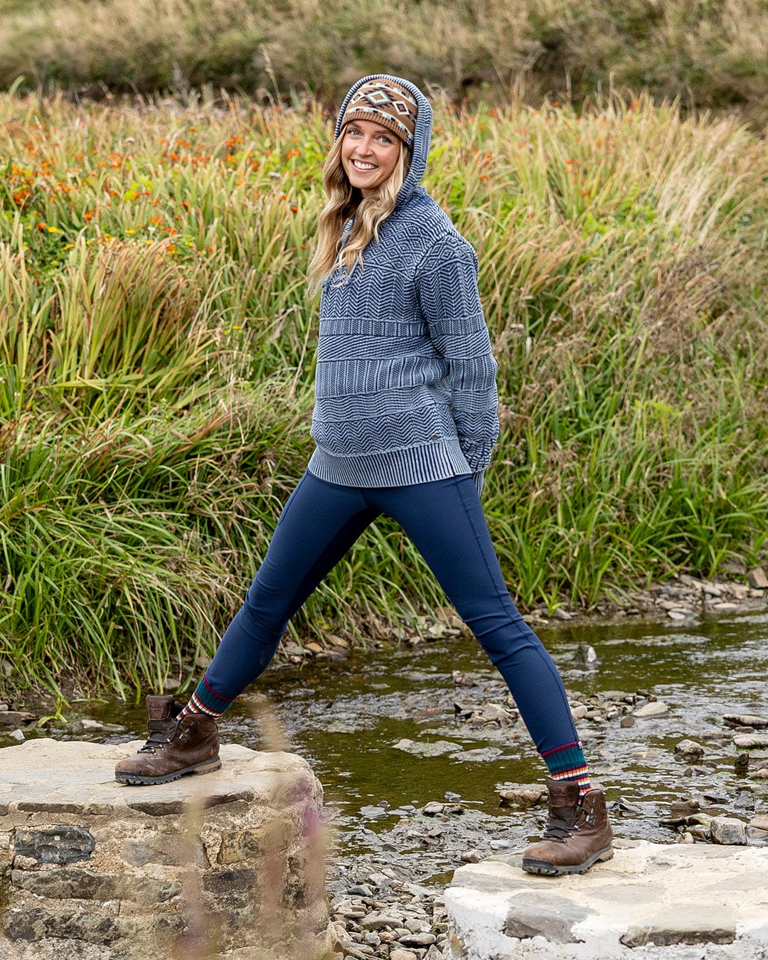 Noa - Womens Hooded Jumper - Blue