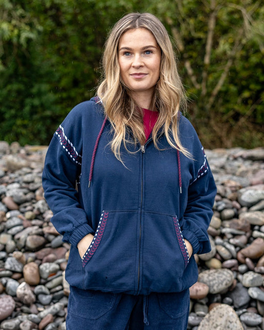 Auden - Womens Oversized Zip Hoodie - Blue