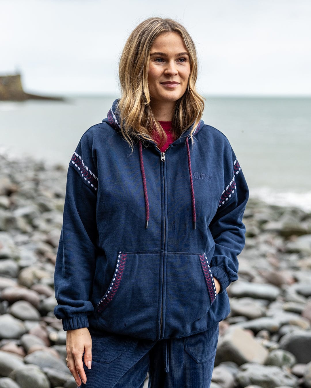 Auden - Womens Oversized Zip Hoodie - Blue