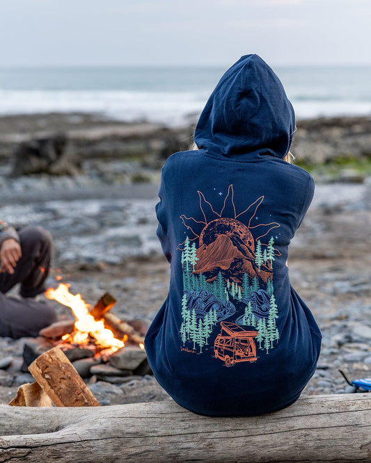 Open Road - Womens Pop Hoodie - Blue