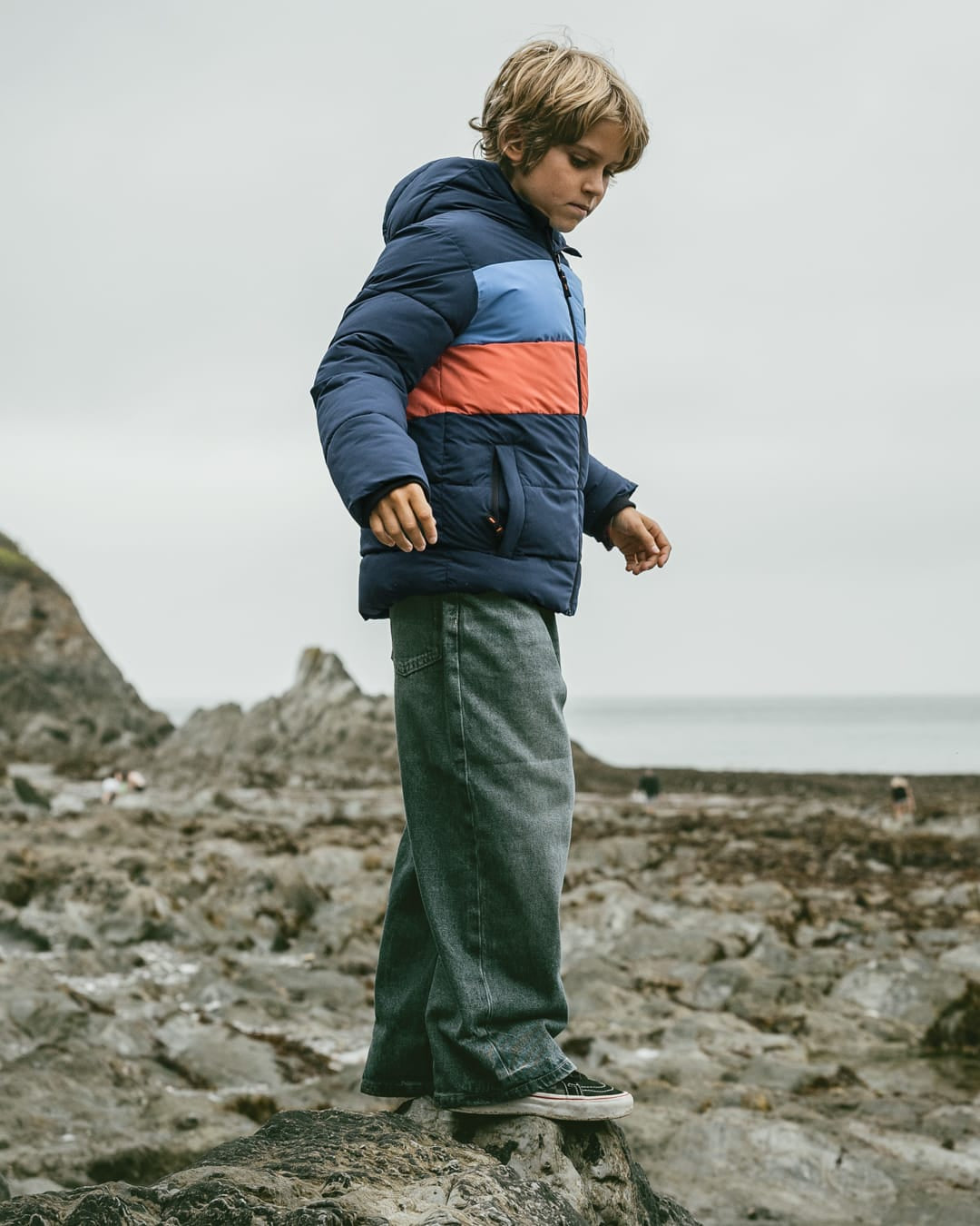 Craze Kids Water Resistant Puffer Jacket in Blue