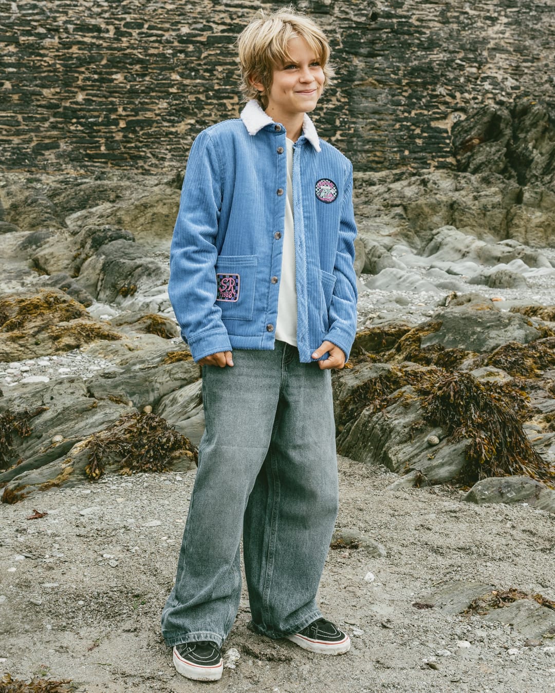 Ace Race Kids Shacket In Mid Blue