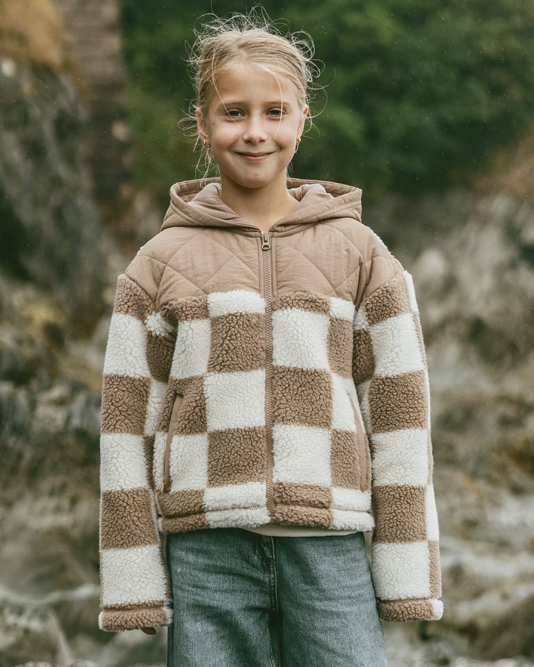 Calla Kids Fleece Hooded in Brown