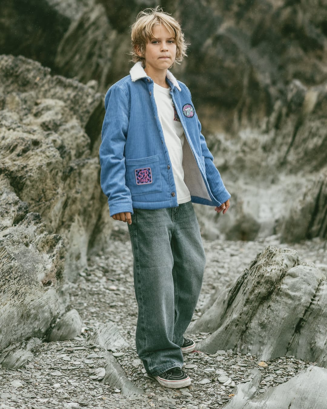 Ace Race Kids Shacket In Mid Blue