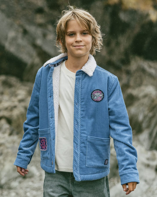 Ace Race Kids Shacket In Mid Blue