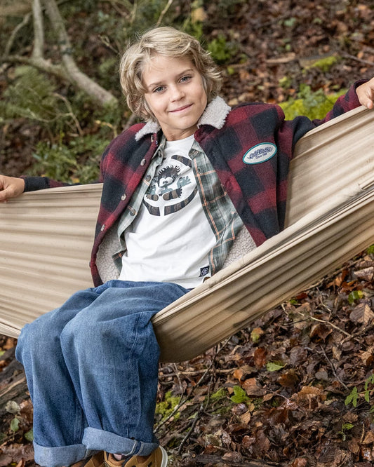 Fisher Kids Borg Lined Shirt in Red