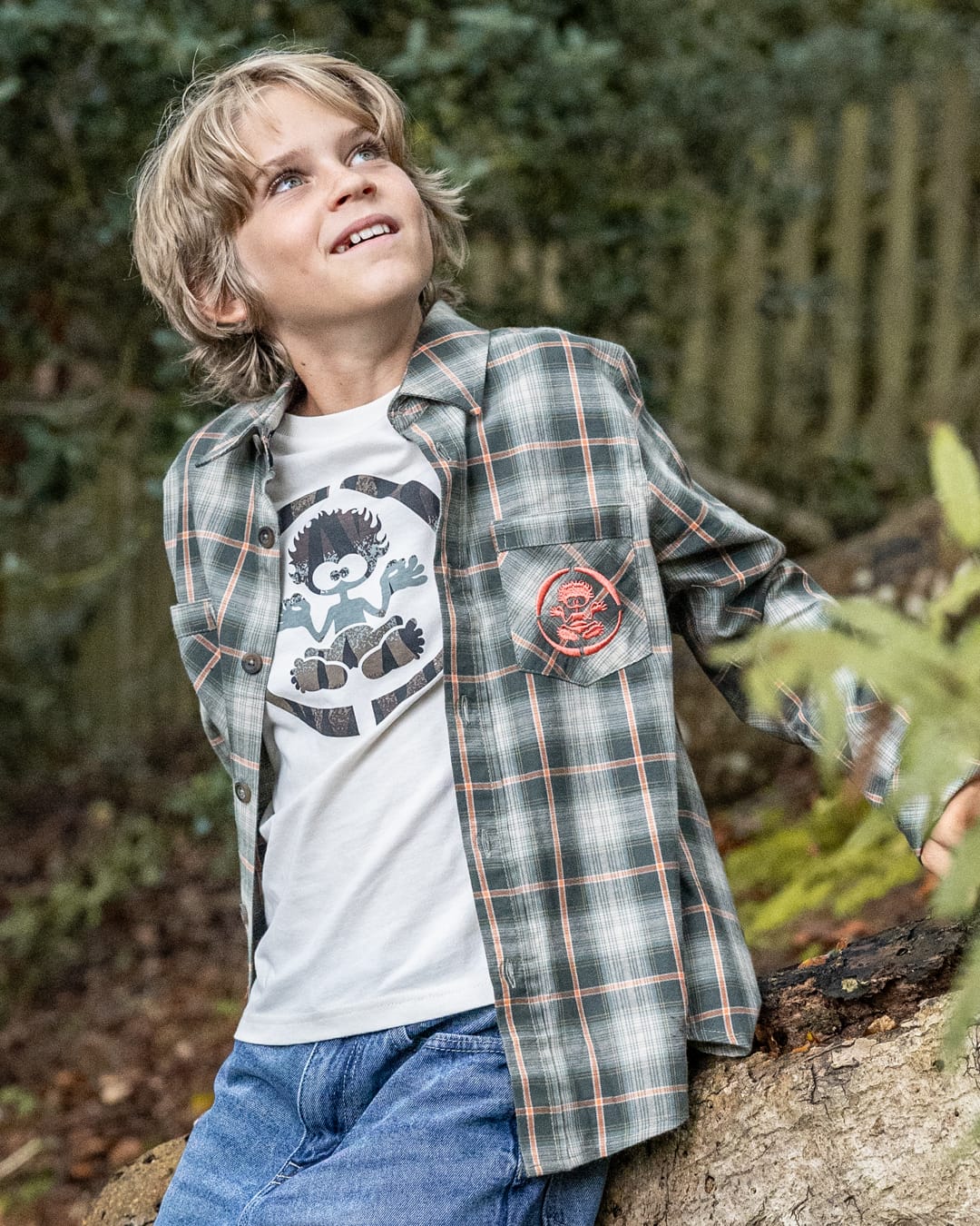 Tok Miles Kids Check Shirt in Green