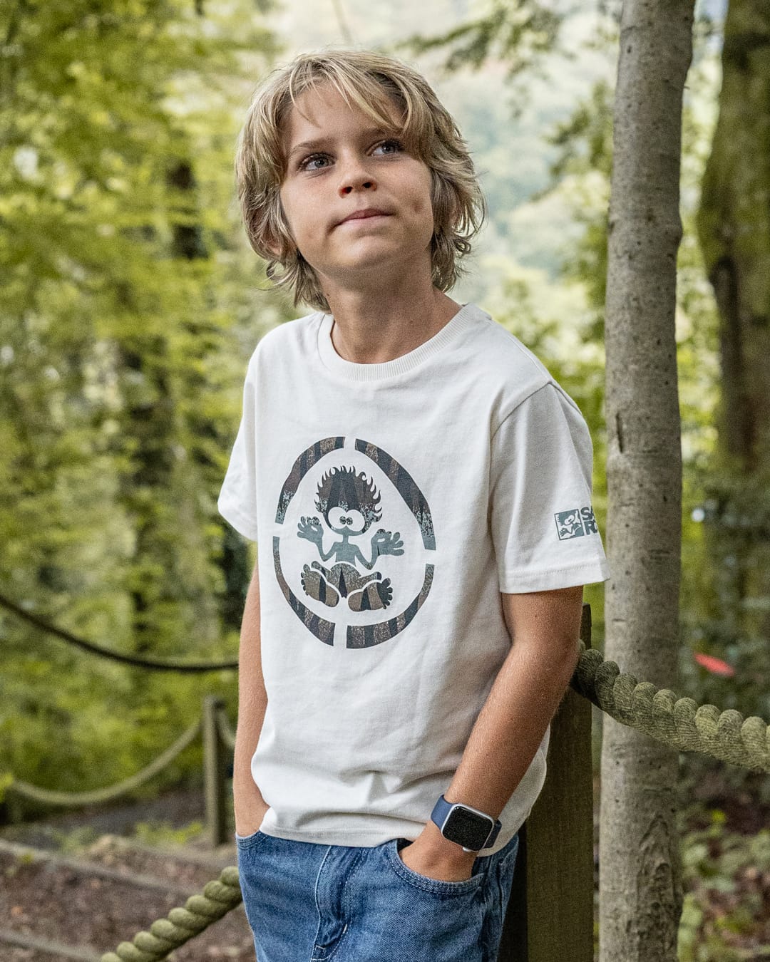 Tiger Target Kids T-Shirt in Cream