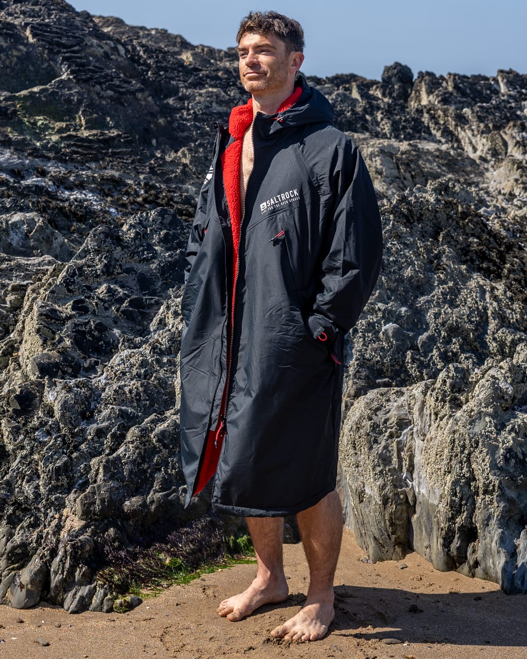 Recycled Changing Robe Black/Red
