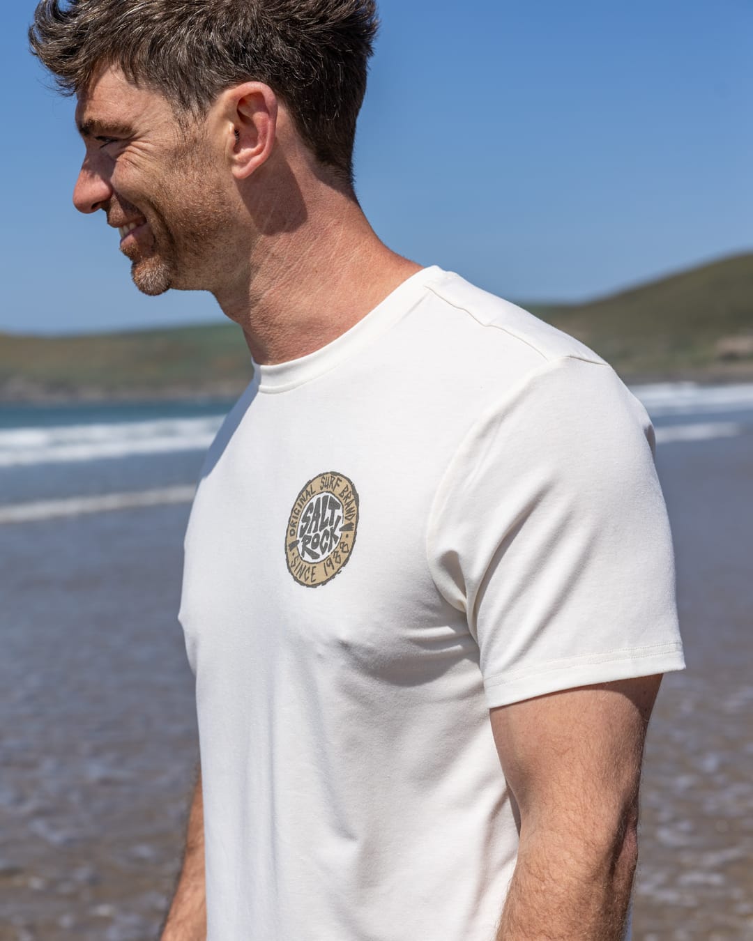 Original SR Hybrid Mens Short Sleeve T-Shirt in Cream