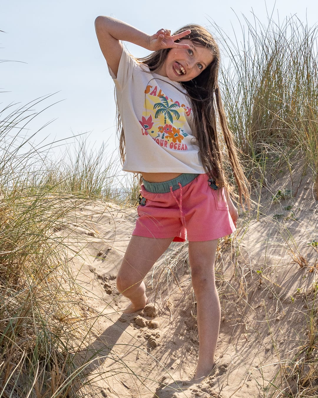 Sun Daze Kids Short Sleeve T-Shirt in Cream