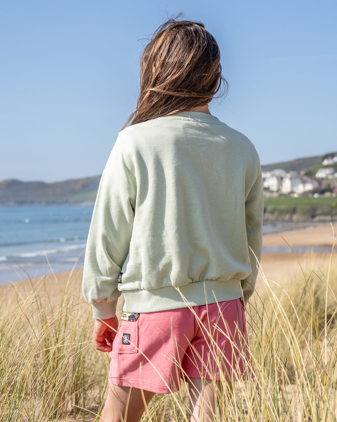 Sun Daze Kids Sweatshirt in Light Green
