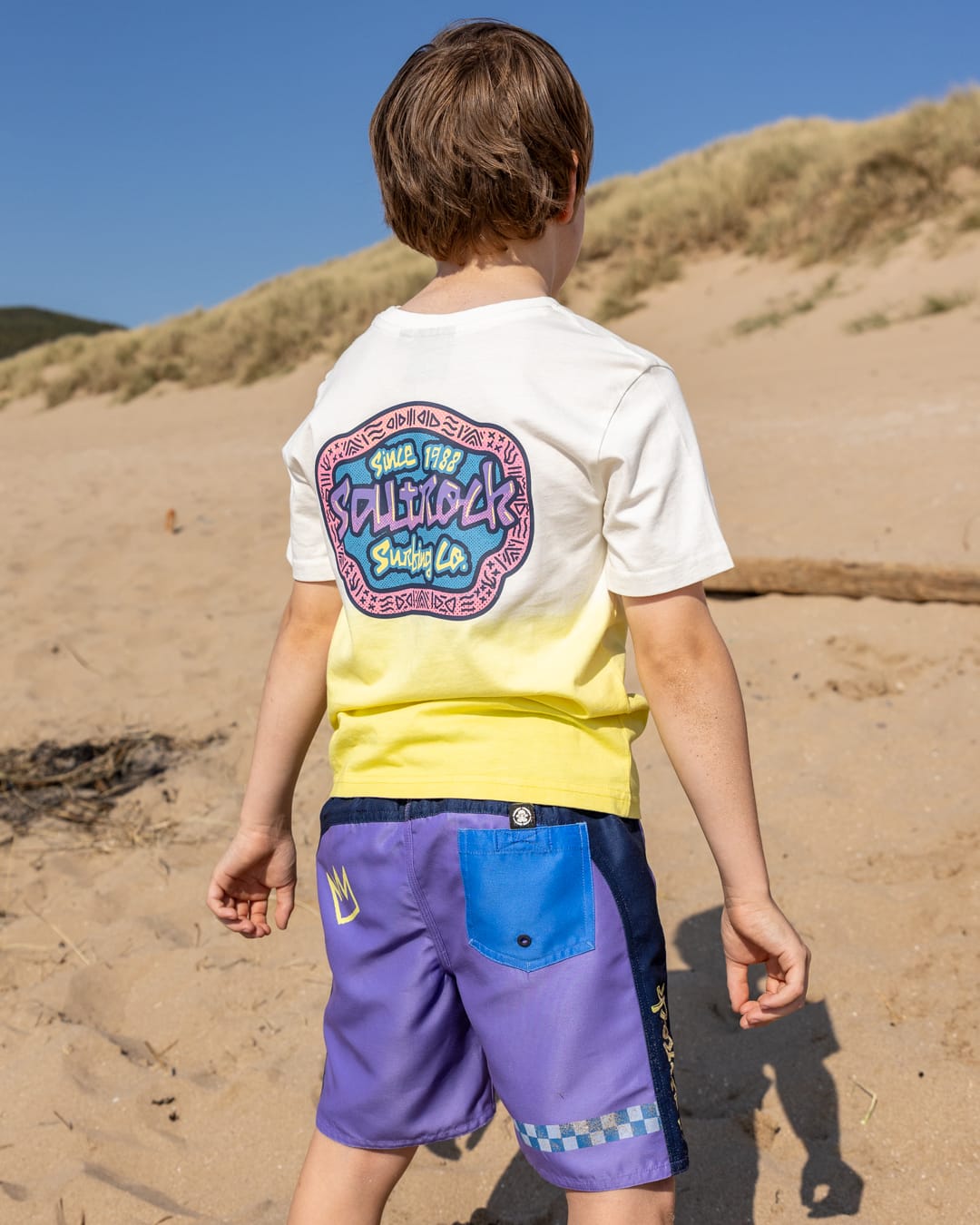 Tribe Kids Tie Dye Short Sleeve T-Shirt in White