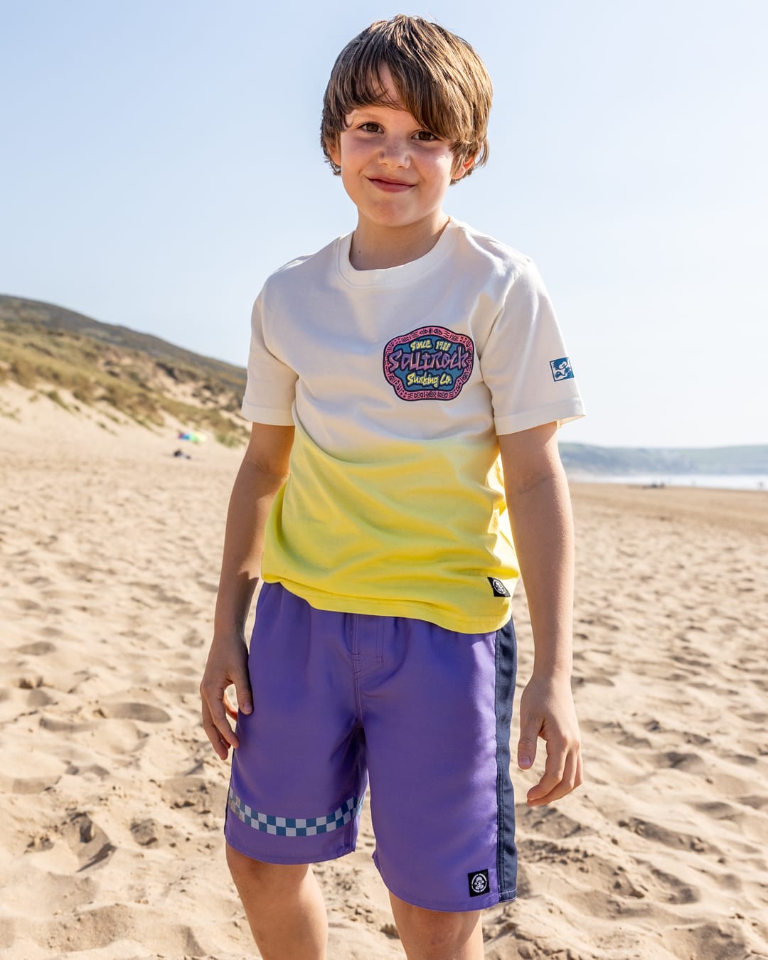 Tribe Kids Tie Dye Short Sleeve T-Shirt in White