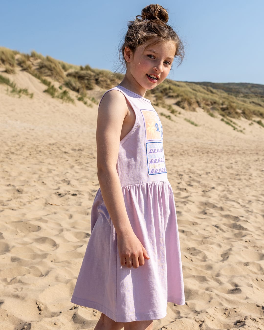 Vacay Kids Dress in Purple