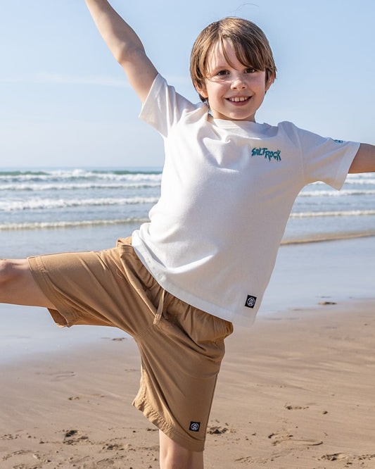Jaws Kids Short Sleeve T-Shirt in Cream