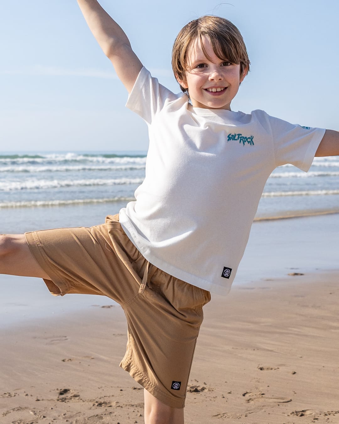 Jaws Kids Short Sleeve T-Shirt in Cream