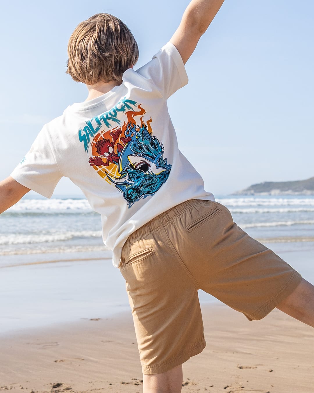 Jaws Kids Short Sleeve T-Shirt in Cream