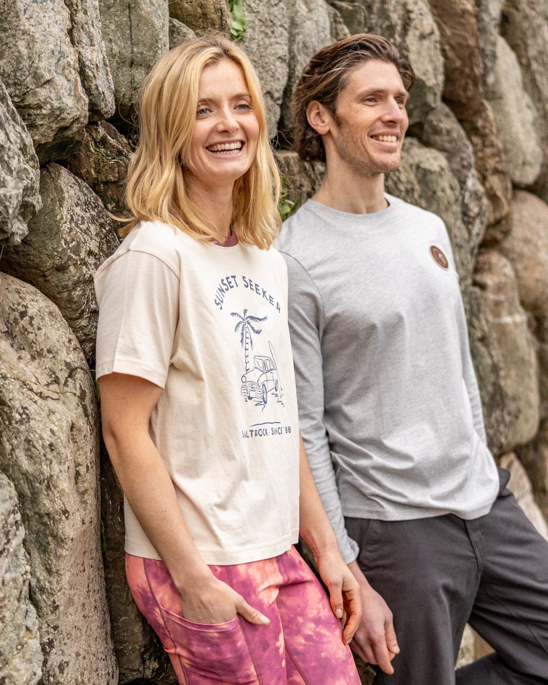 Sunset Seeker Womens Boxy Short Sleeve T-Shirt in Cream