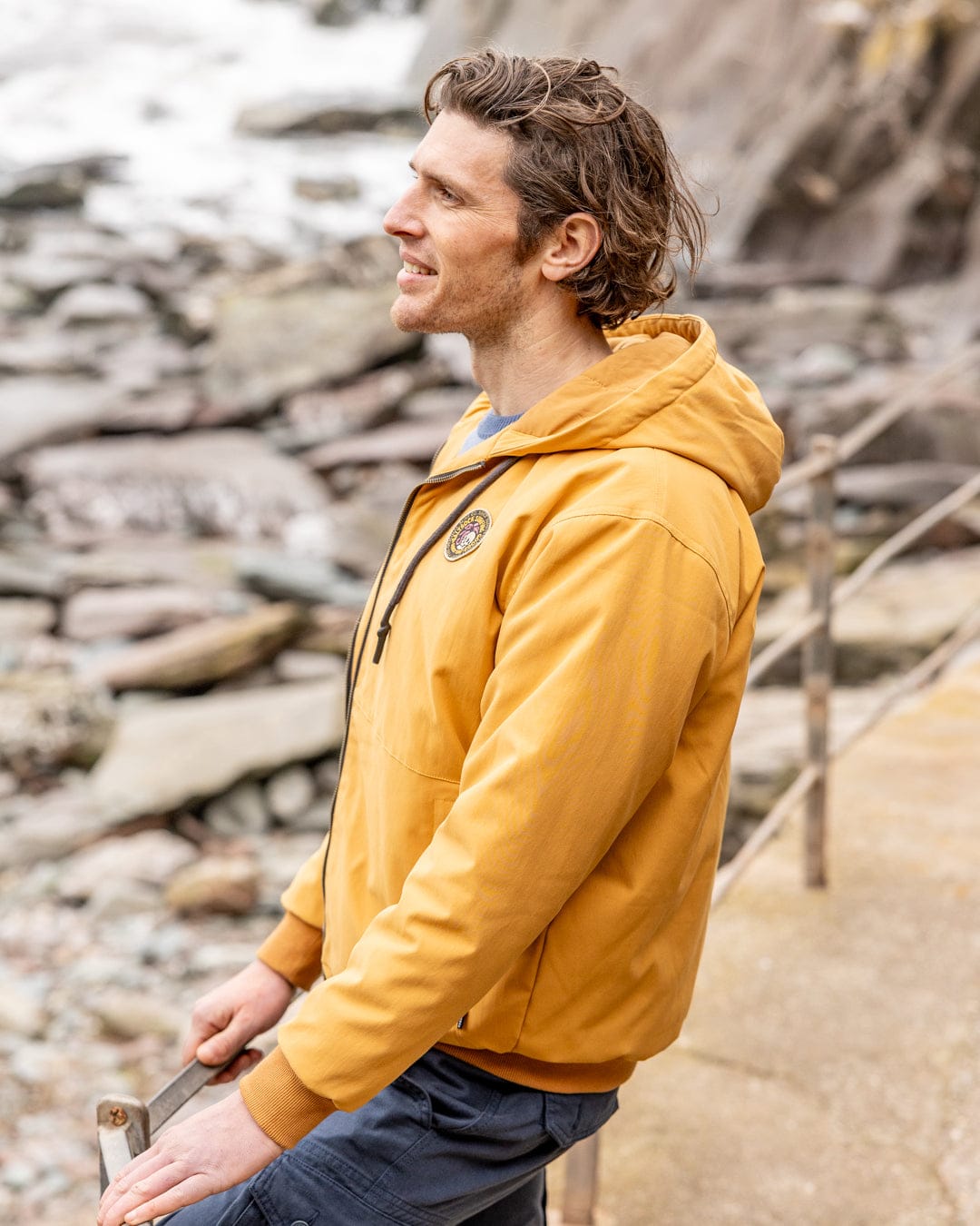 Jace - Mens Casual Bomber Jacket - Yellow