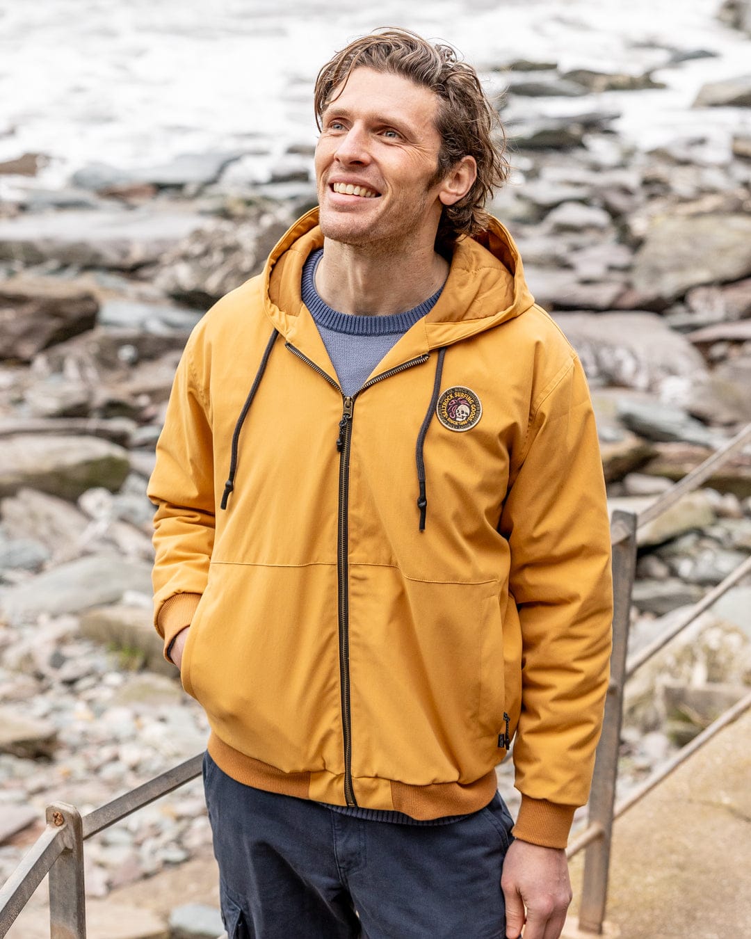 Jace - Mens Casual Bomber Jacket - Yellow