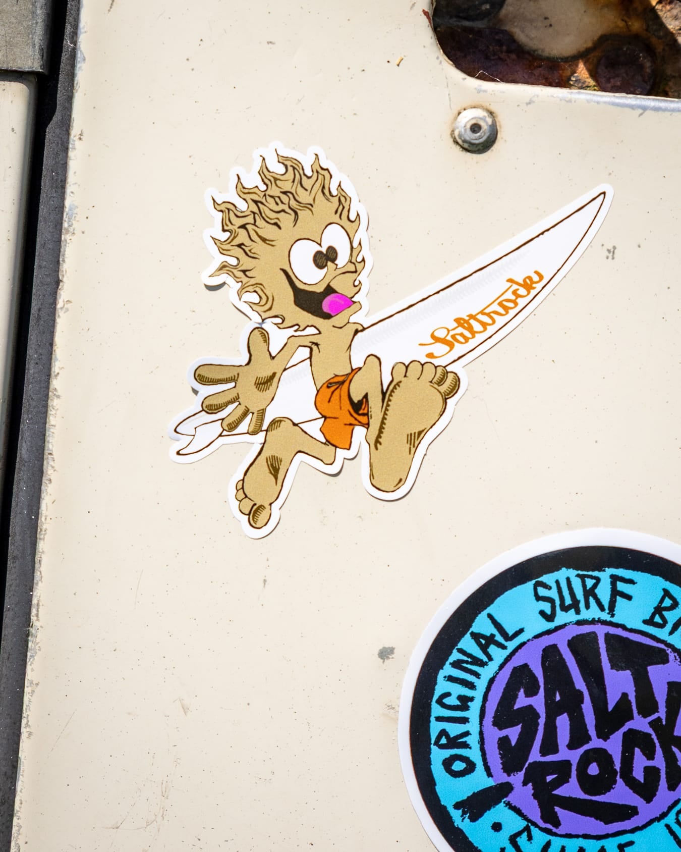 Running Man Car Sticker in Brown